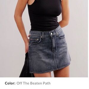 MOTHER "The Ditcher" Denim Mini Skirt in "off the beaten path", Size 25